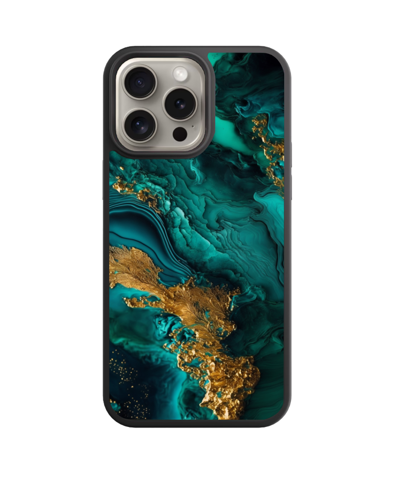 Teal and Gold Swirl Phone Case