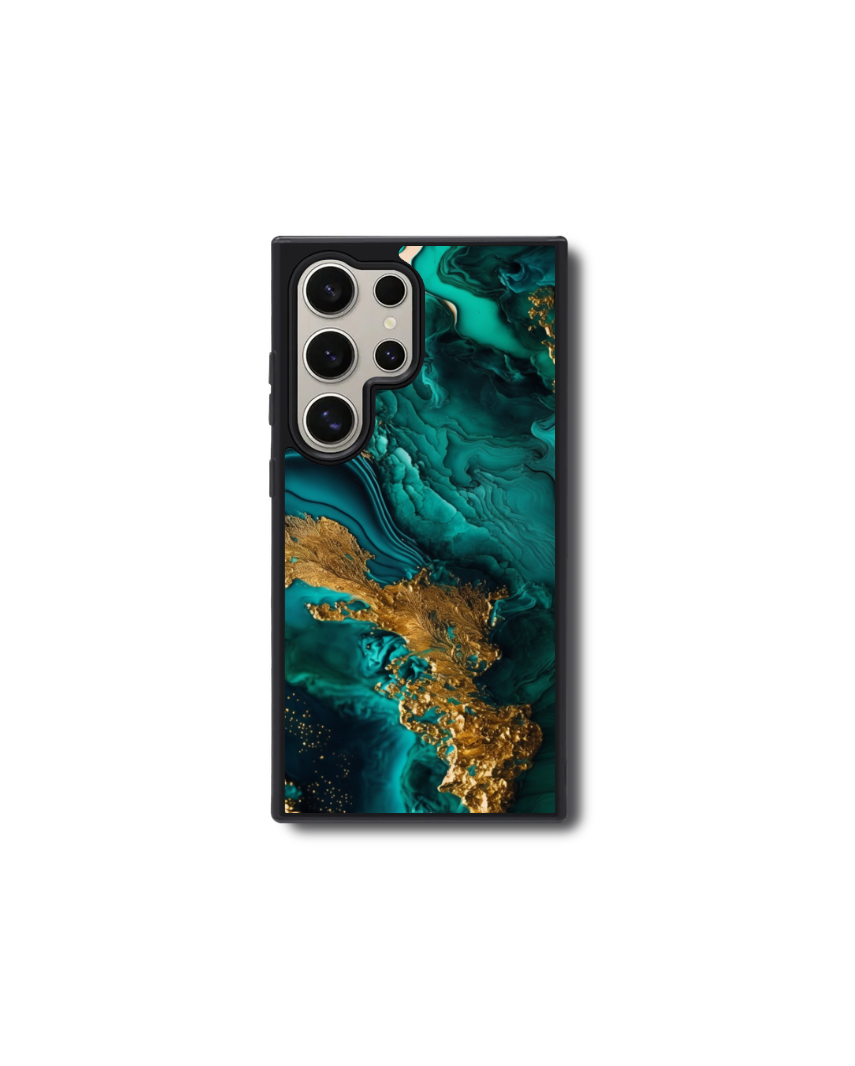 Teal and Gold Swirl Phone Case